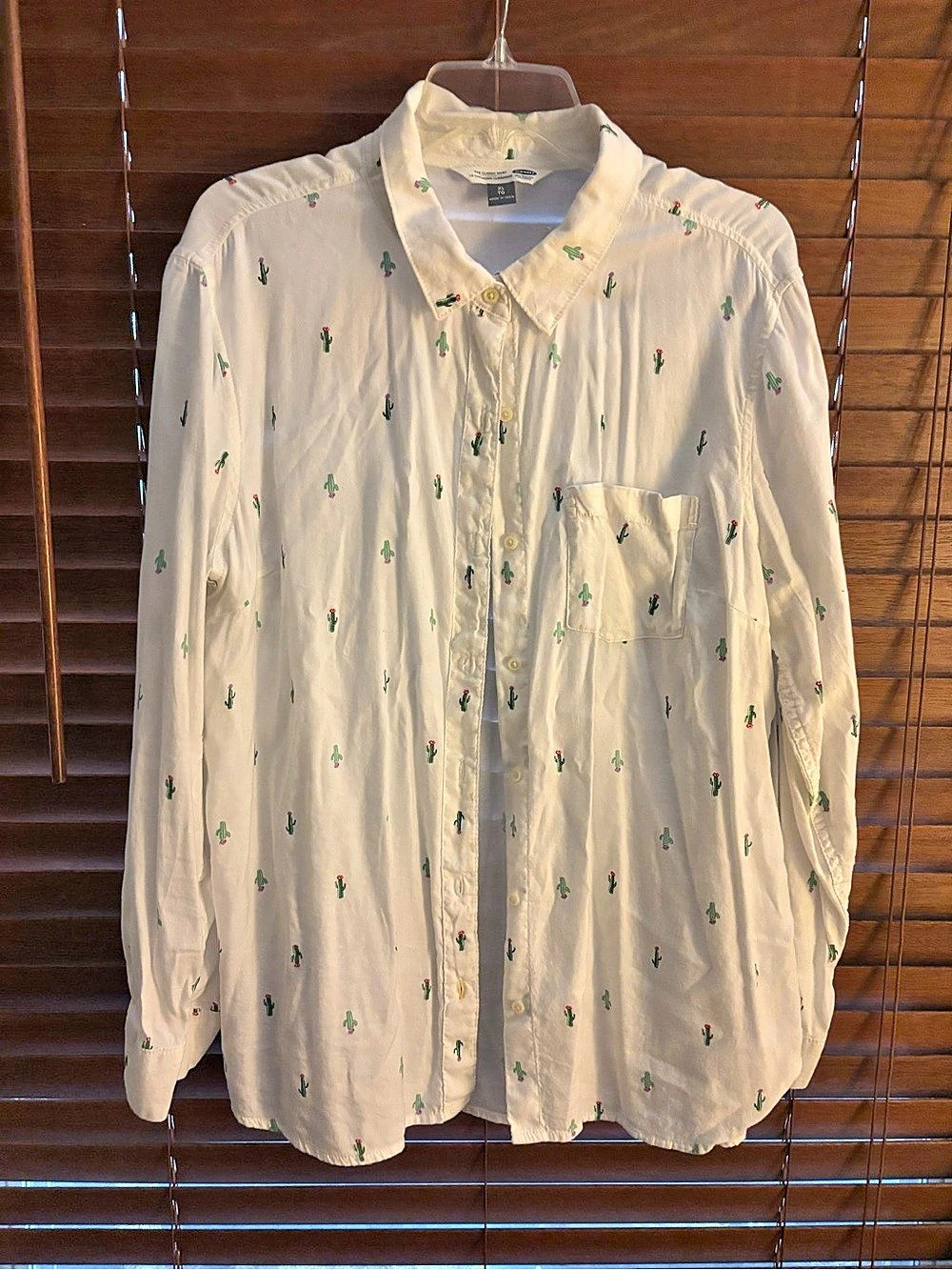Women’s Old Navy The Classic Shirt Cactus Cotton Shirt Size XL